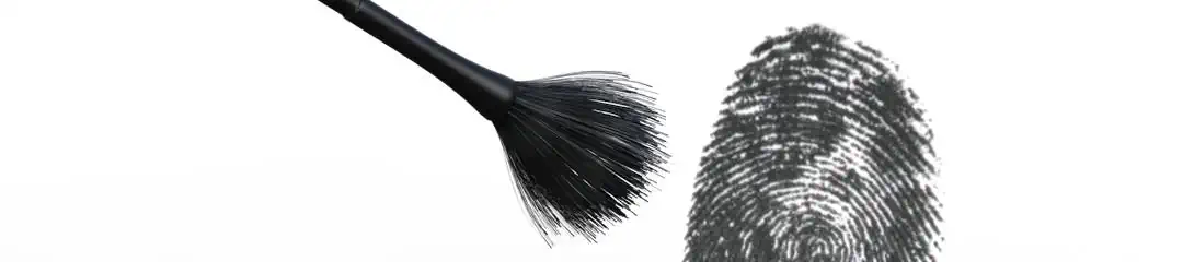 Detektive überprüfen daktyloskopische Spuren. Daktyloskopische Spur - Detektive ermiteln